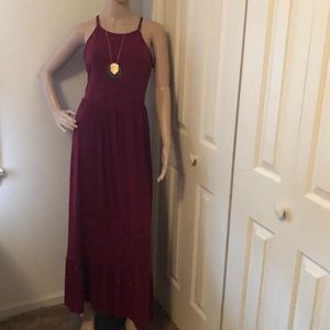 Burgundy maxi dress